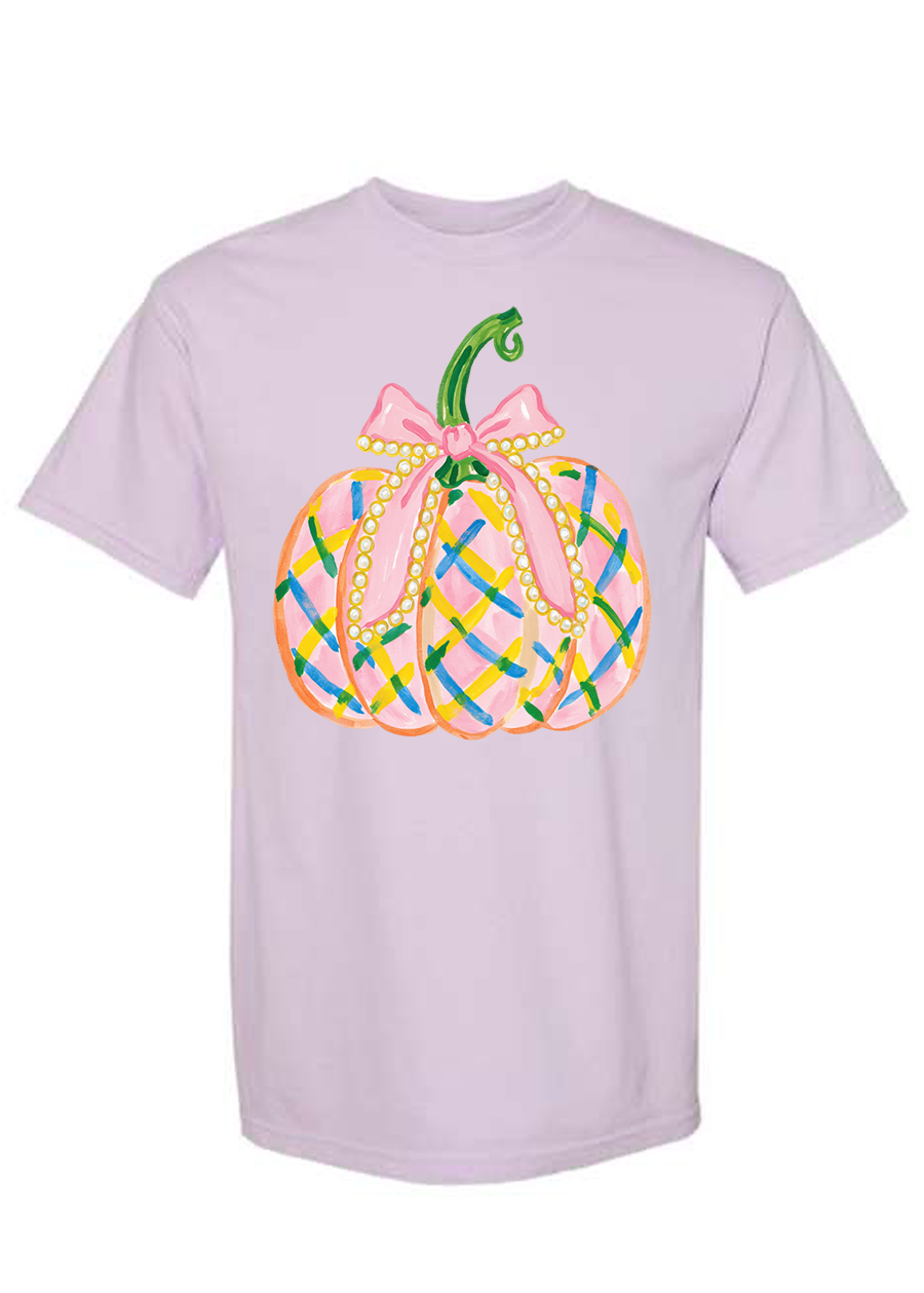 ADULT Watercolor Preppy Pumpkin Comfort Colors Tee