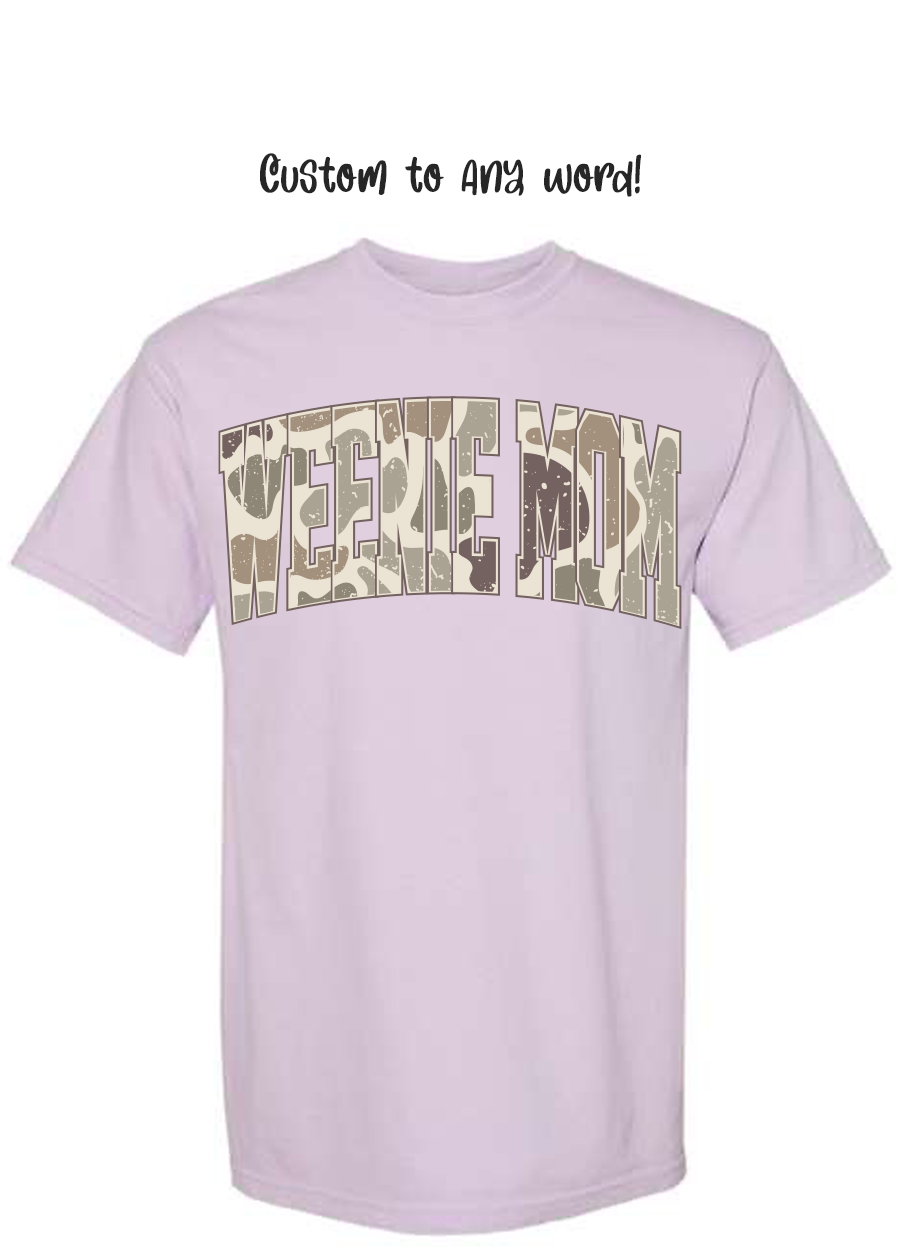 YOUTH Custom Camo Word COMFORT COLORS Tee