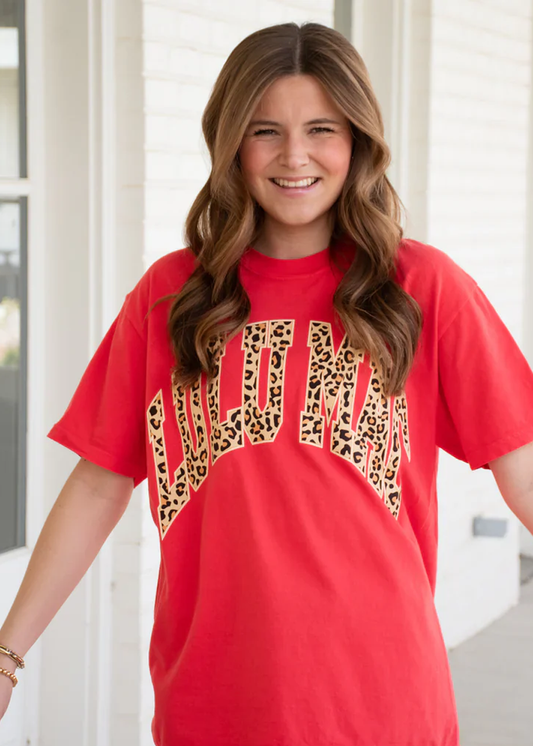 LULU MAC Comfort Colors Tee-Leopard Paprika