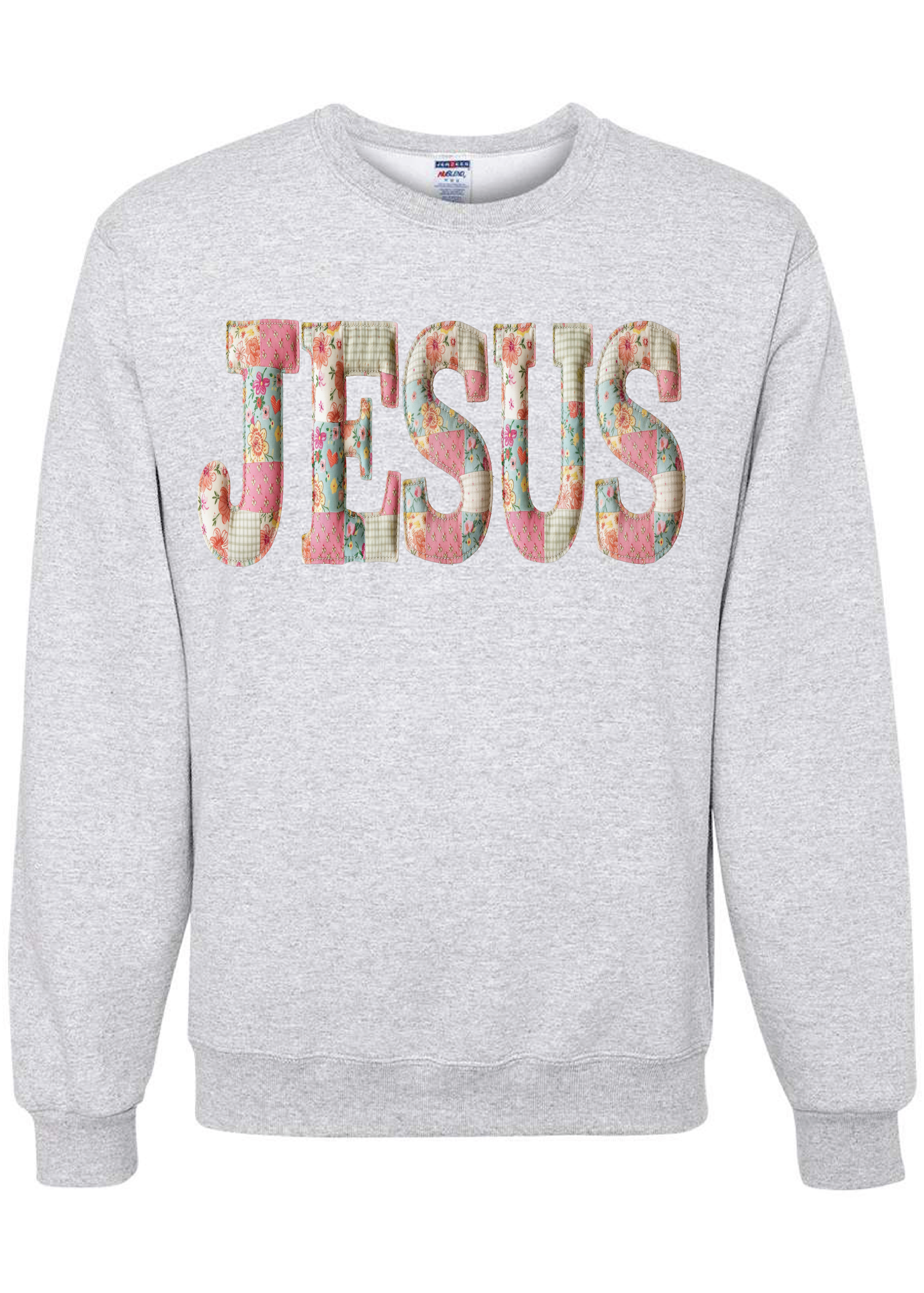 ADULT Patchwork Custom Name Crewneck Sweatshirt