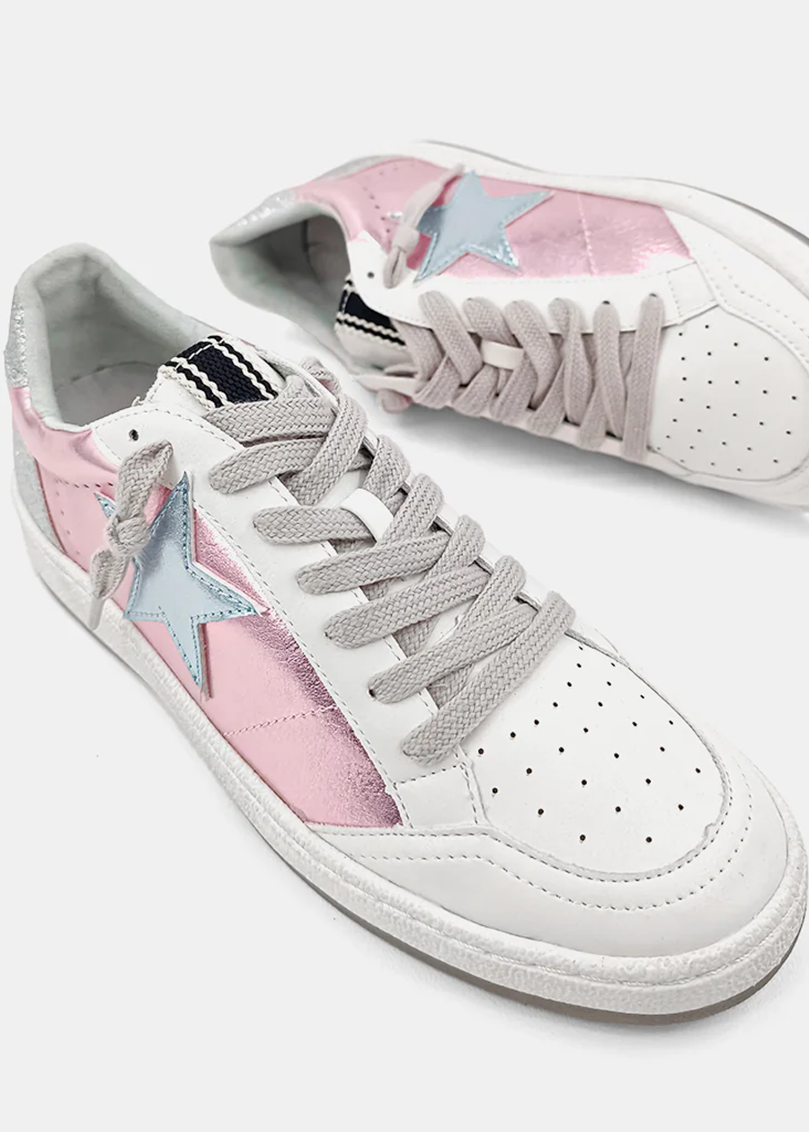 PAZ Metallic Pink Star Sneakers