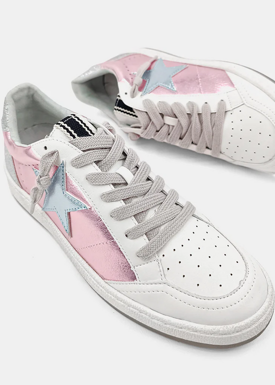 PAZ Metallic Pink Star Sneakers
