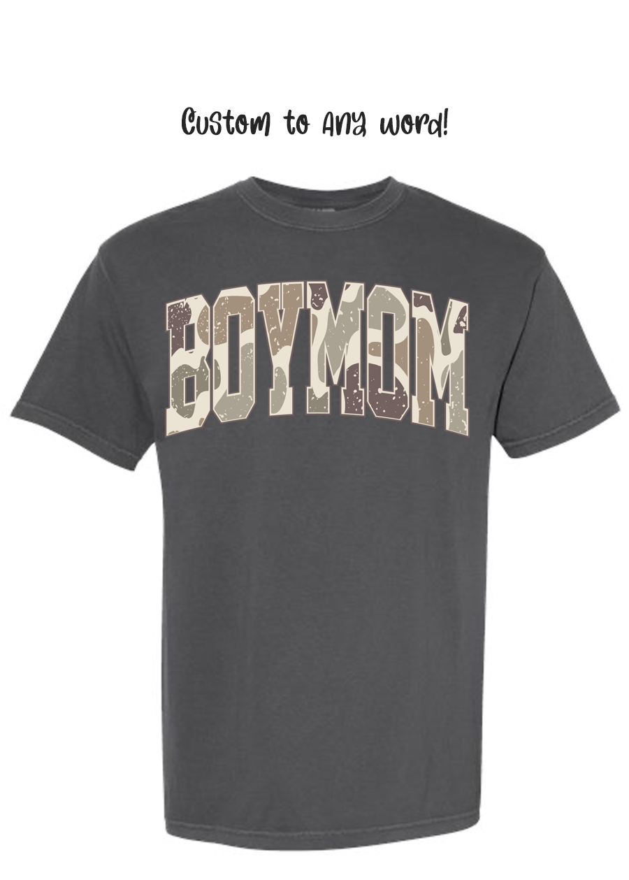 YOUTH Custom Camo Word COMFORT COLORS Tee