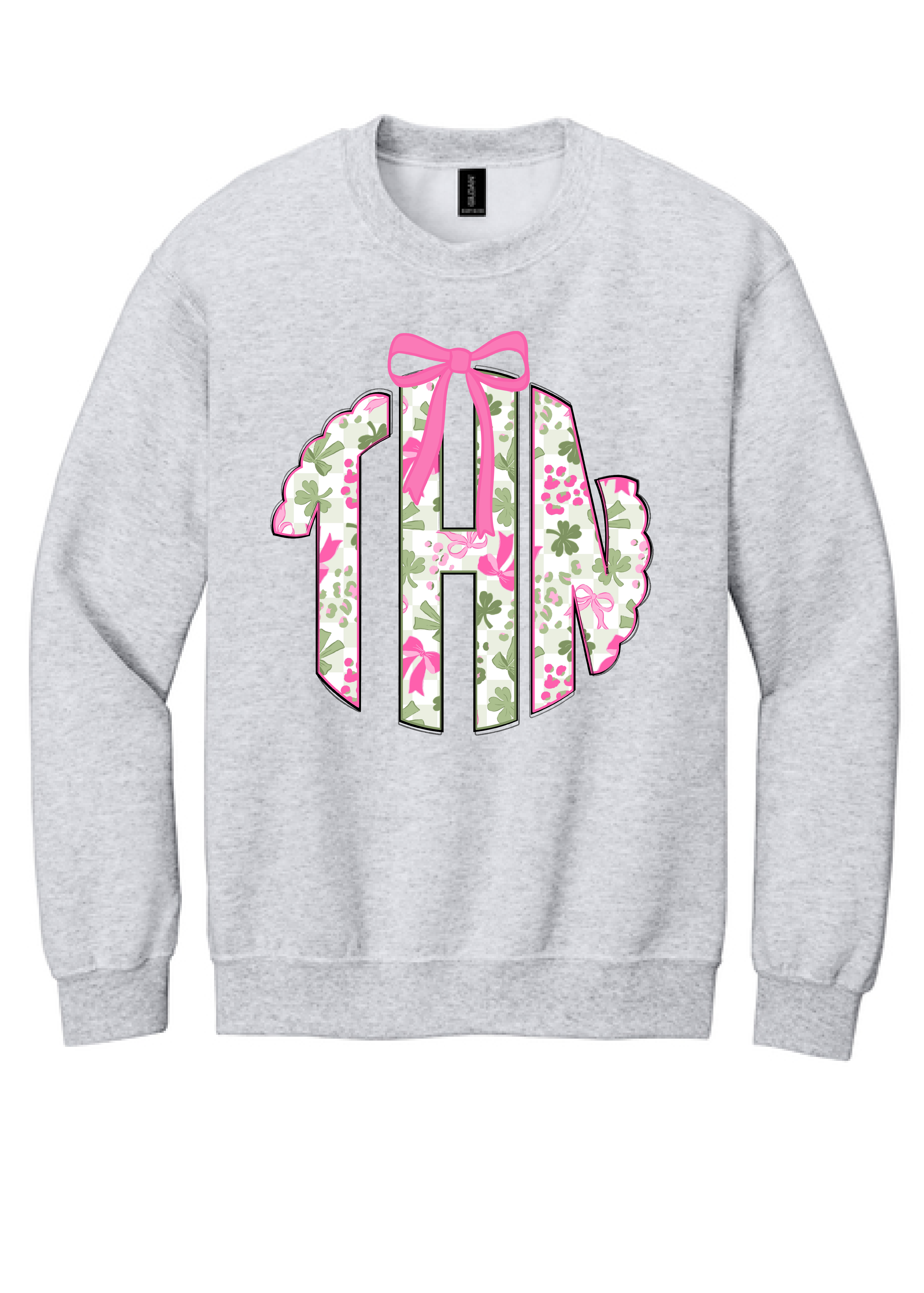YOUTH Pink Clover Monogram Crewneck Sweatshirt