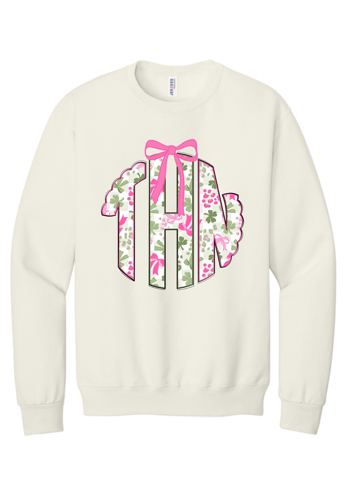 Pink Clover Monogram Crewneck Sweatshirt