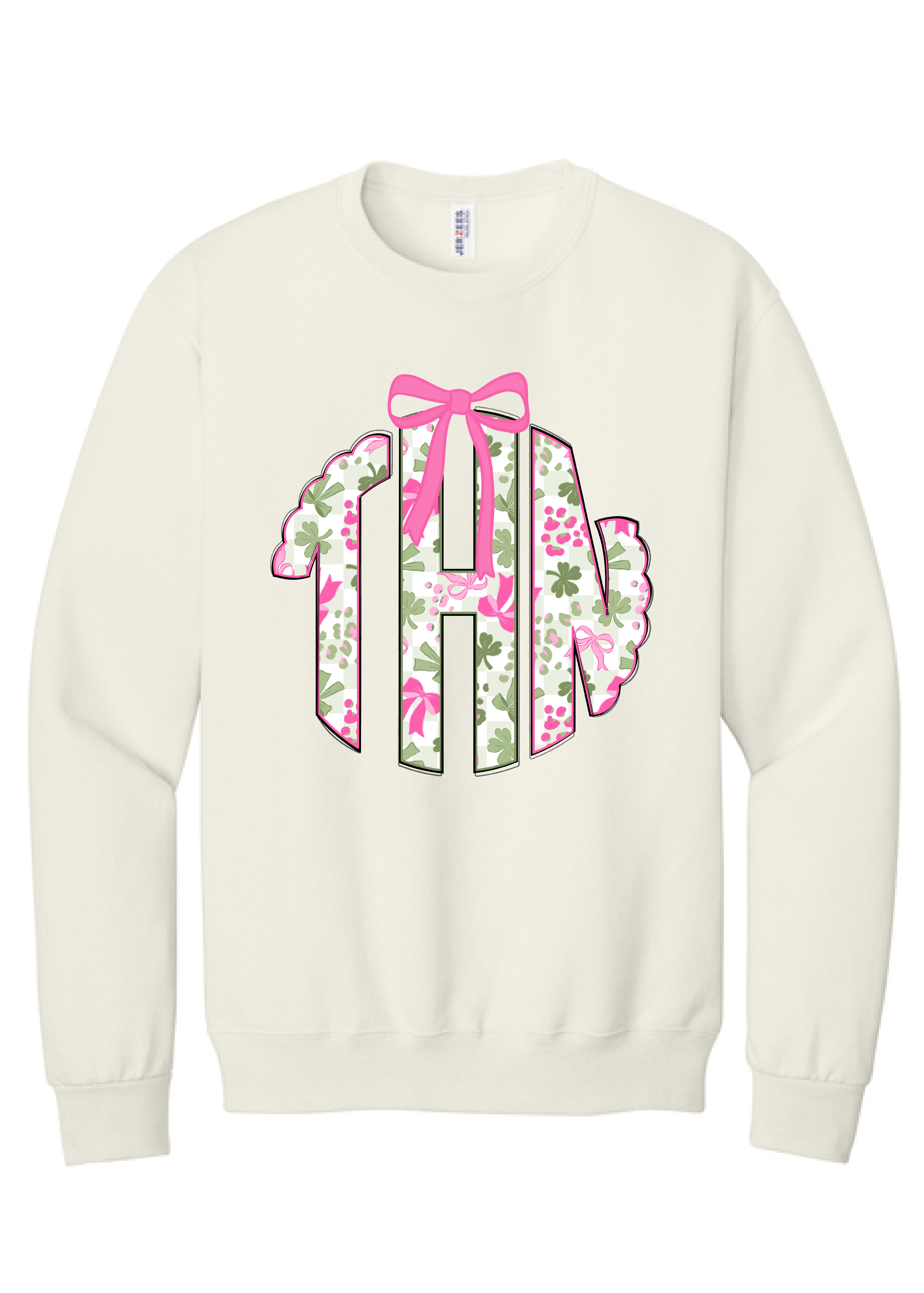 Pink Clover Monogram Crewneck Sweatshirt
