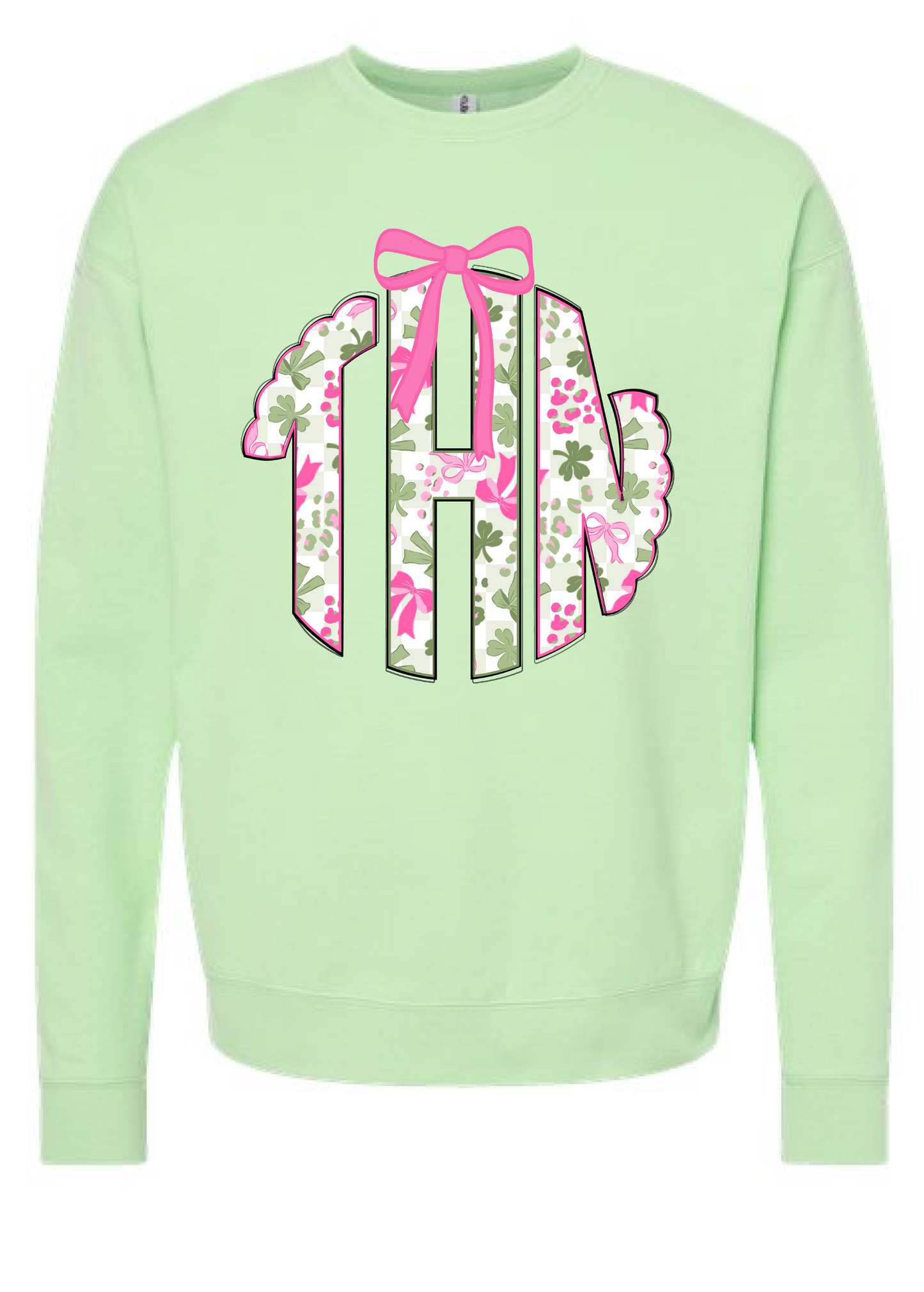 Pink Clover Monogram Crewneck Sweatshirt
