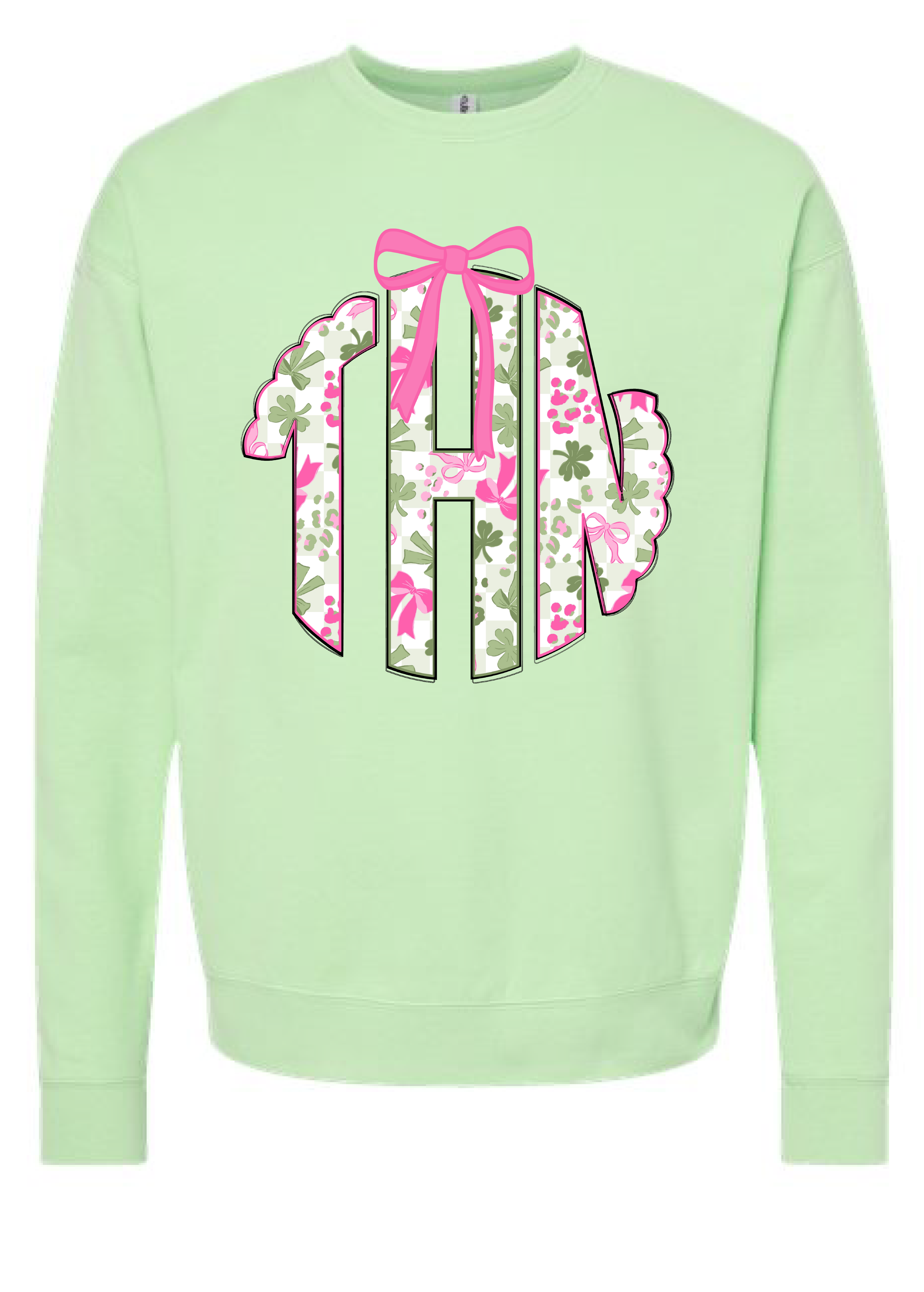 Pink Clover Monogram Crewneck Sweatshirt