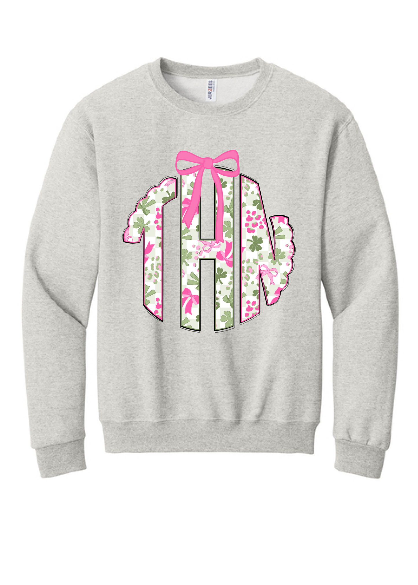 Pink Clover Monogram Crewneck Sweatshirt