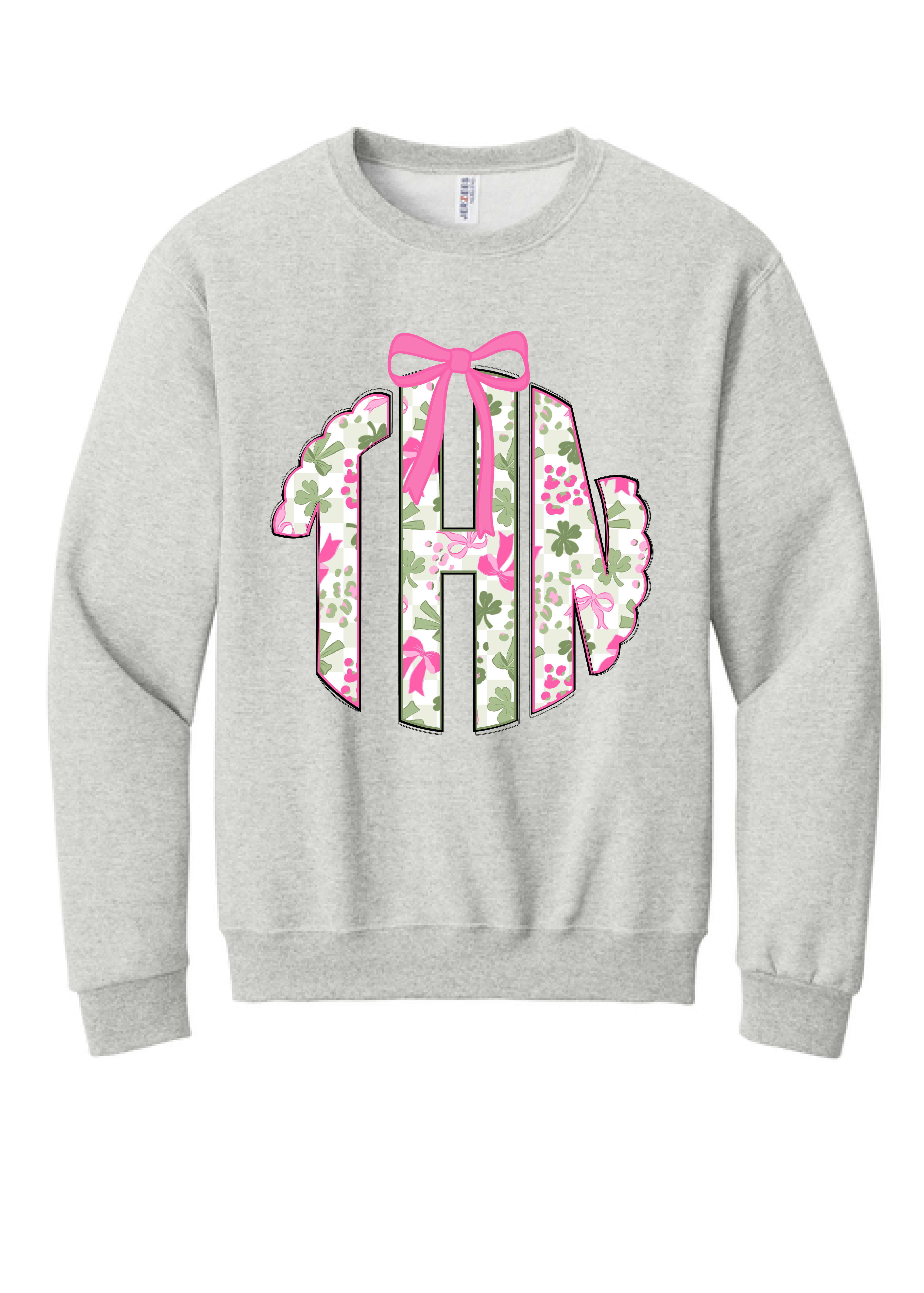 Pink Clover Monogram Crewneck Sweatshirt
