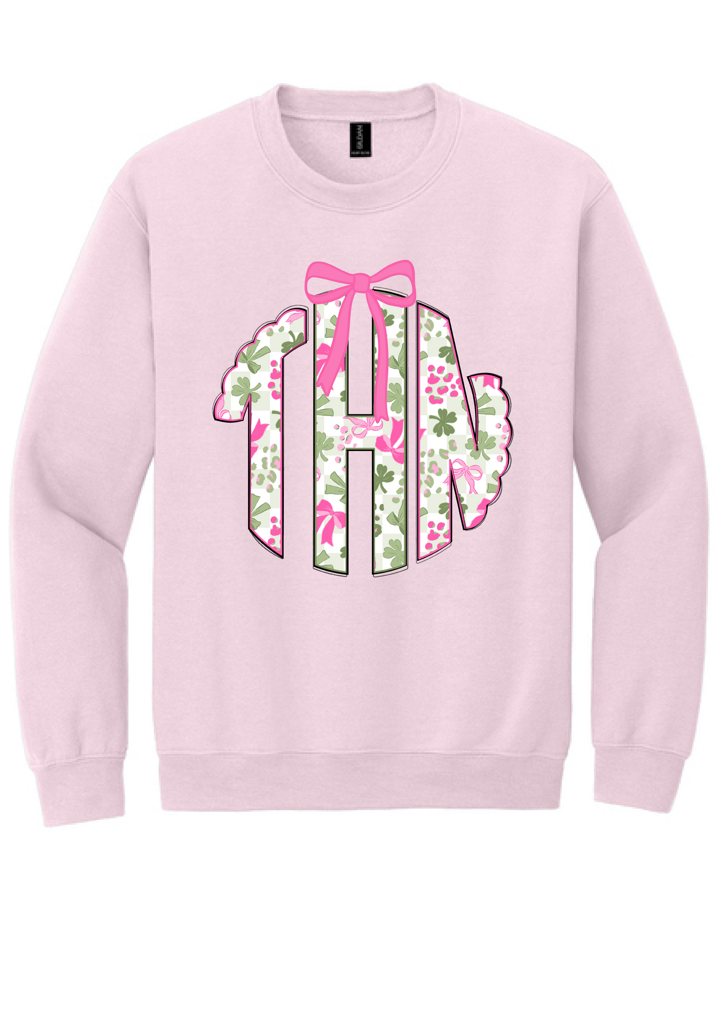 Pink Clover Monogram Crewneck Sweatshirt