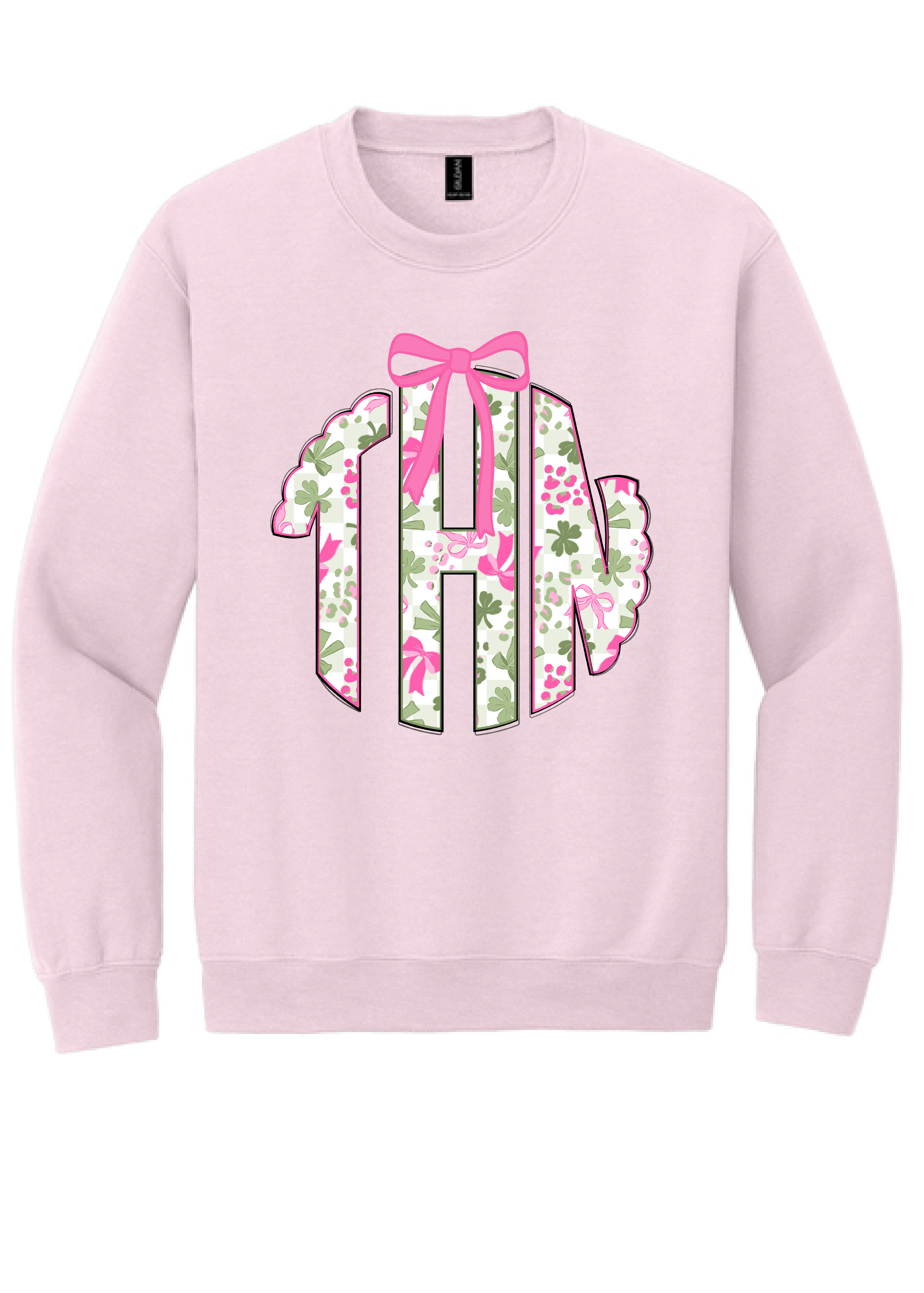 Pink Clover Monogram Crewneck Sweatshirt