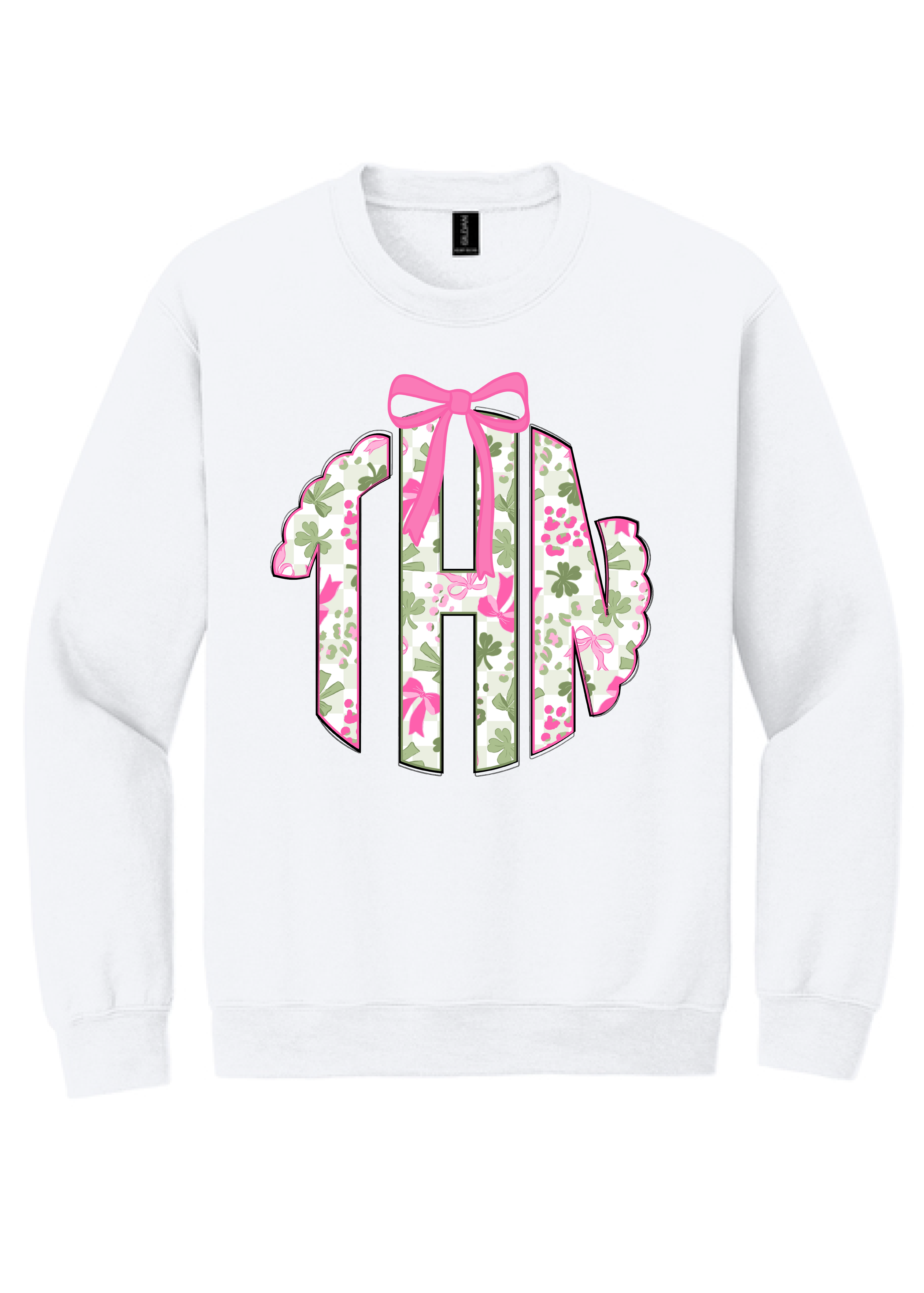 YOUTH Pink Clover Monogram Crewneck Sweatshirt