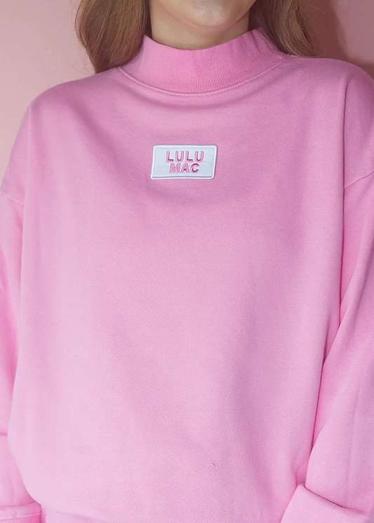LULU MAC Terry Cloth Long Sleeve Top - Bubblegum