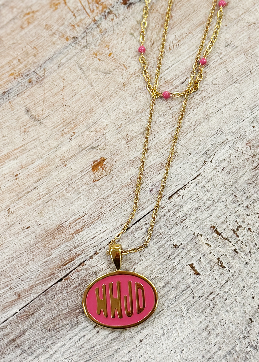 Pink WWJD Necklace