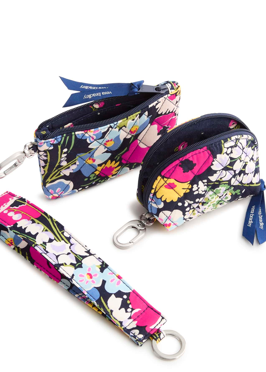 Dual Pouch Wide Wristlet-Poppy Fields