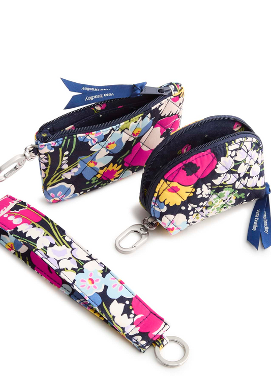 Dual Pouch Wide Wristlet-Poppy Fields