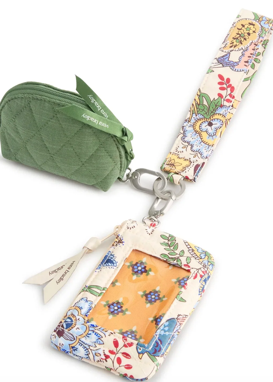 Dual Pouch Wide Wristlet - Prairie Blooms