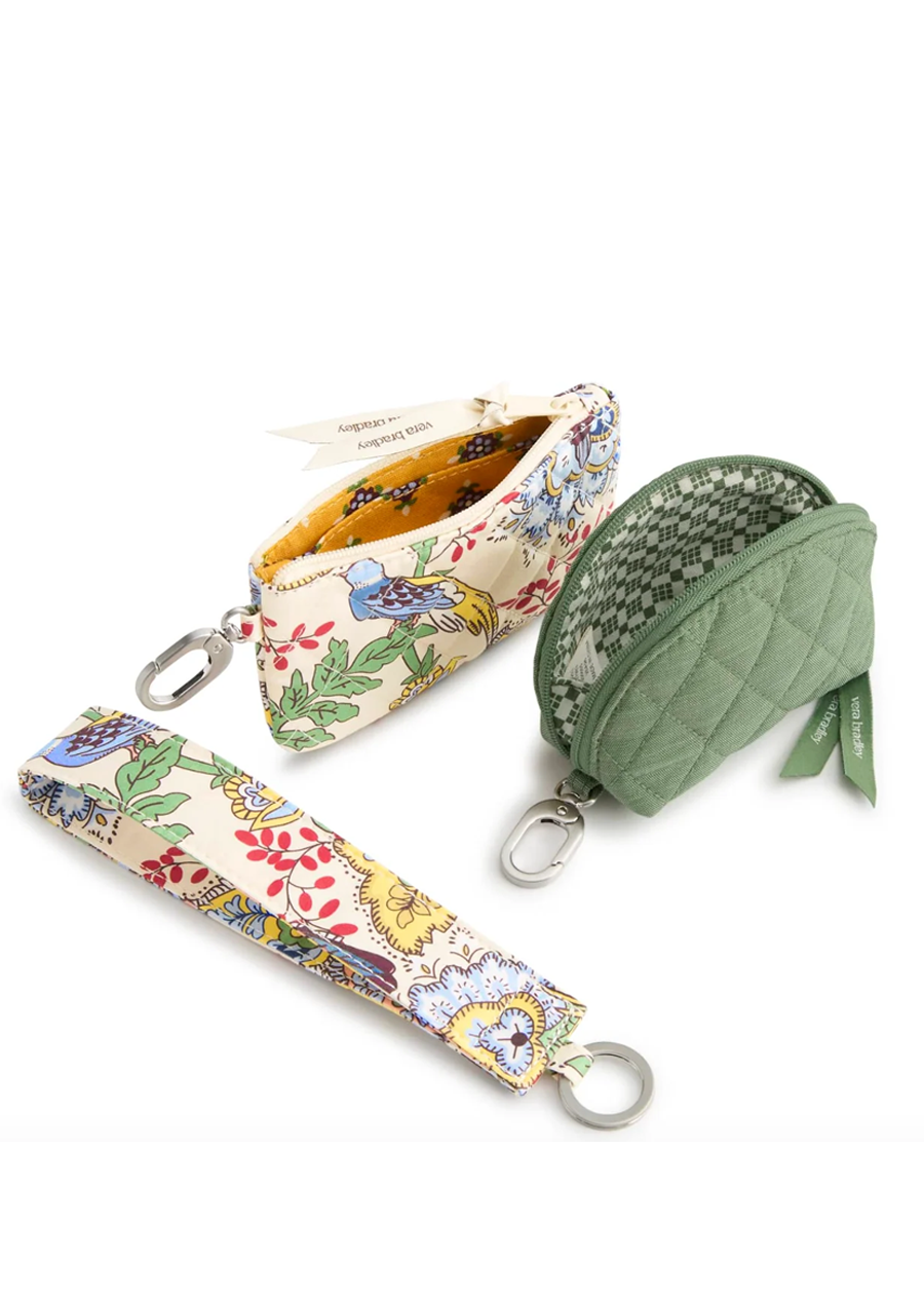 Dual Pouch Wide Wristlet - Prairie Blooms