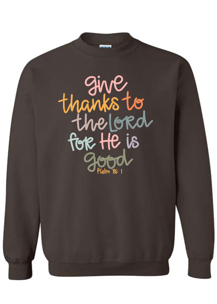 ADULT Psalm 136:1 Crewneck