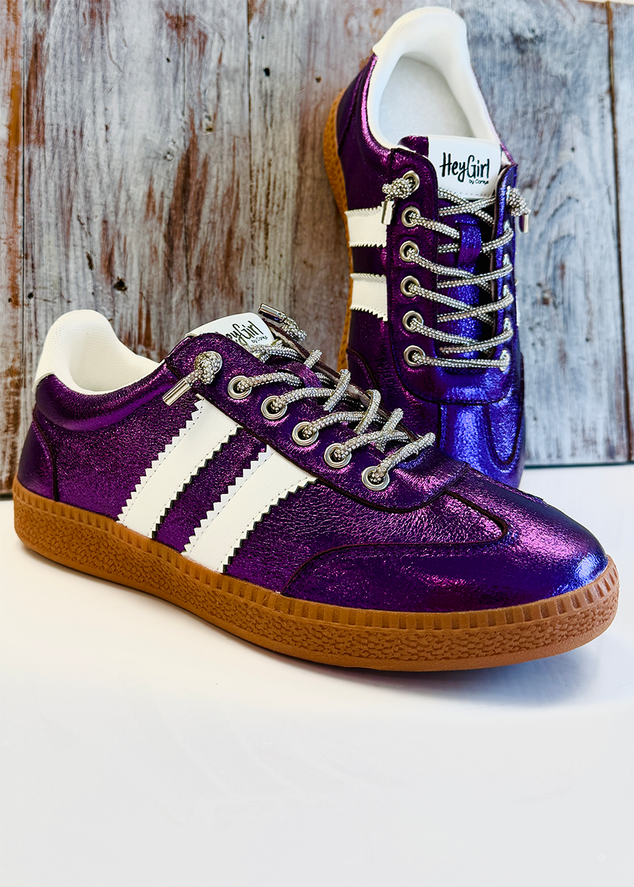 Corky Heads Up Sneaker-Purple Metallic