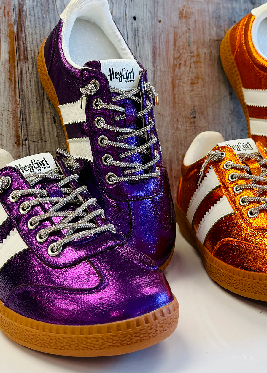 Corky Heads Up Sneaker-Purple Metallic