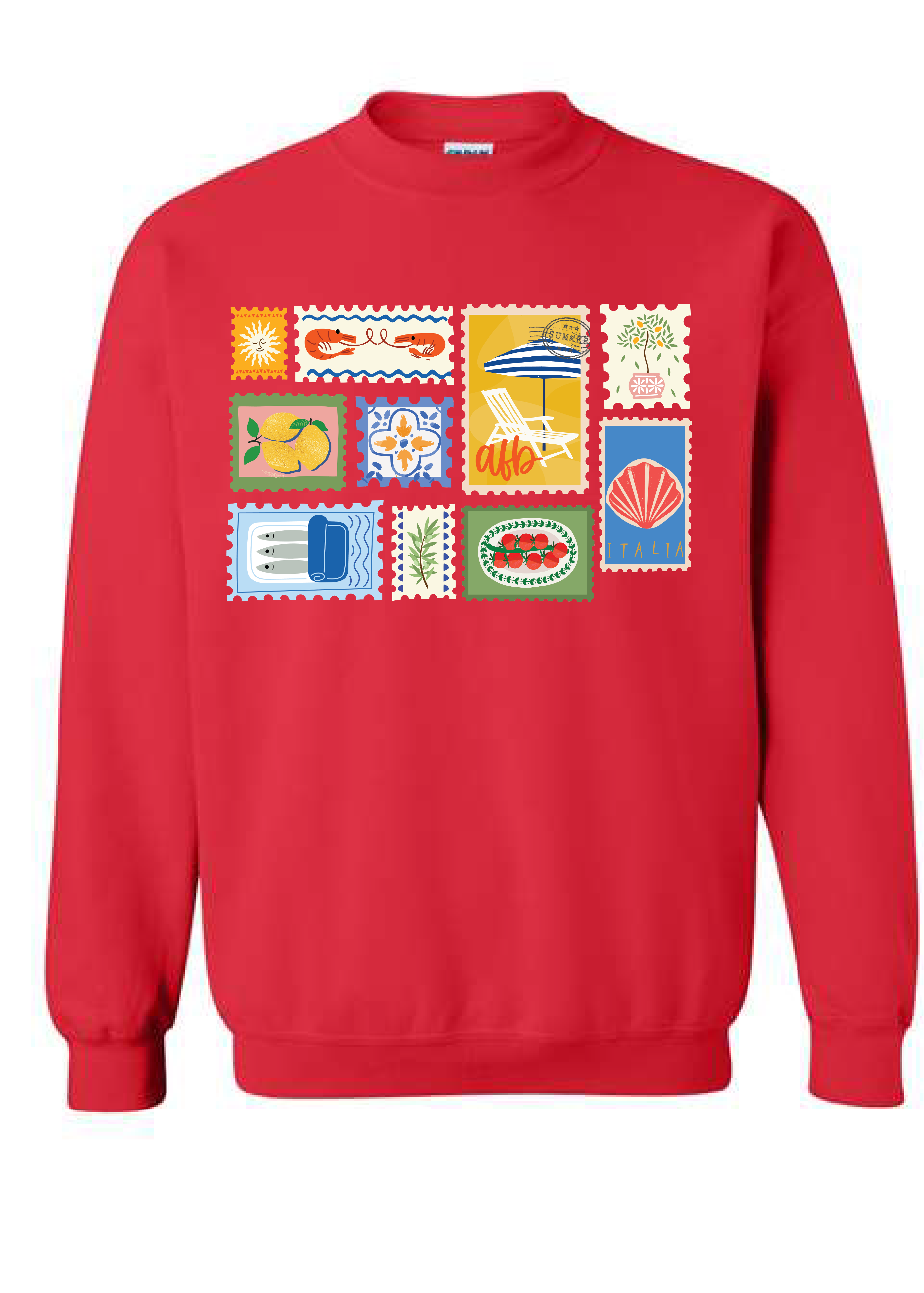 YOUTH Italian Postcard Monogram Crewneck Sweatshirt