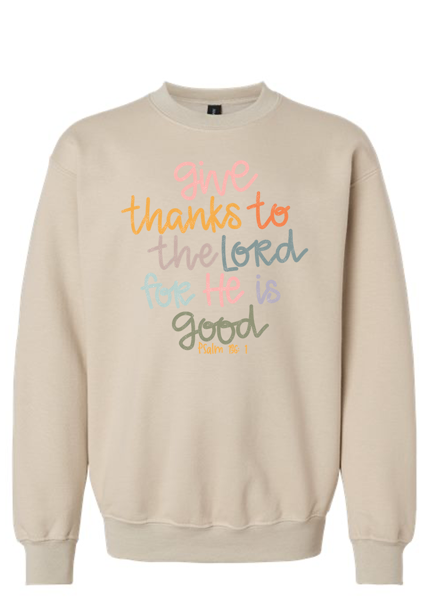 YOUTH Psalm 136:1 Crewneck