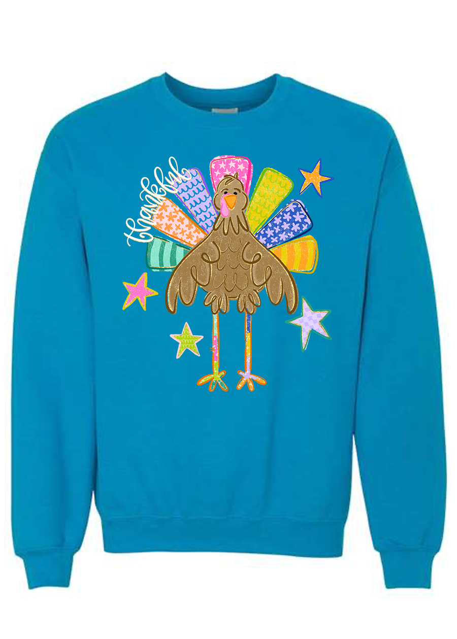 ADULT Thankful Colorful Turkey