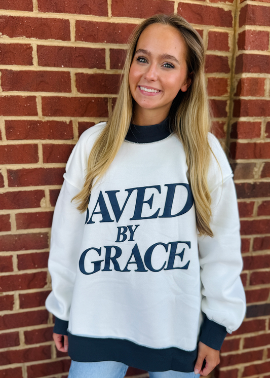 SAVED BY GRACE Mock Neck Sweatshirt