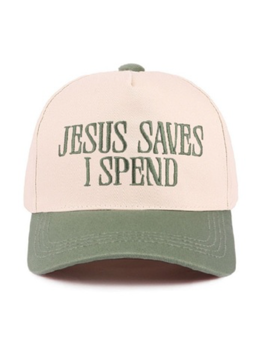 Jesus Saves I Spend EMB Trucker Hat
