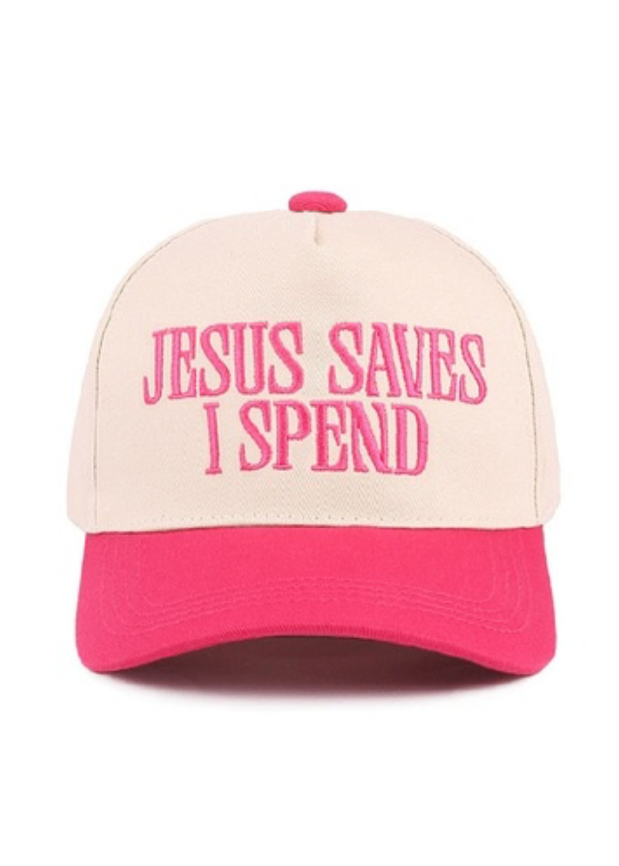 Jesus Saves I Spend EMB Trucker Hat