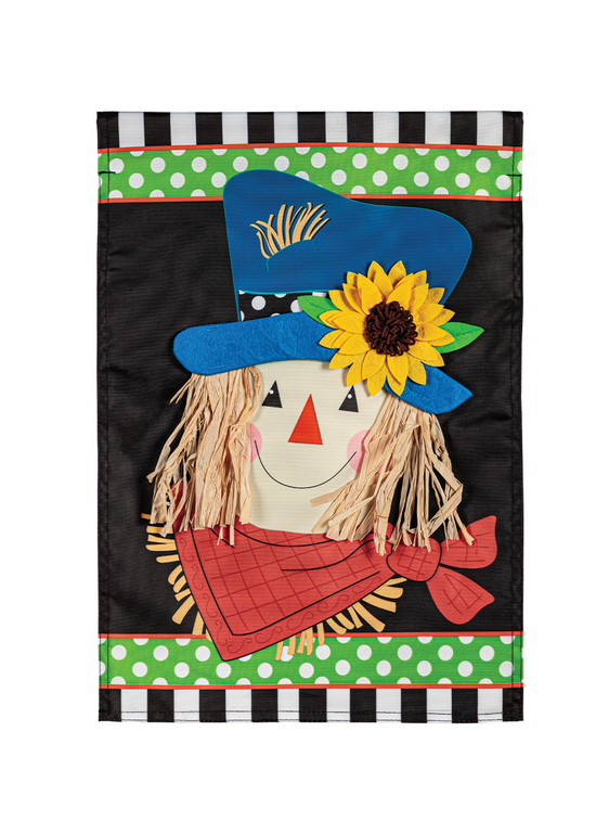 Load image into Gallery viewer, Scarecrow Friend Garden Applique Flag
