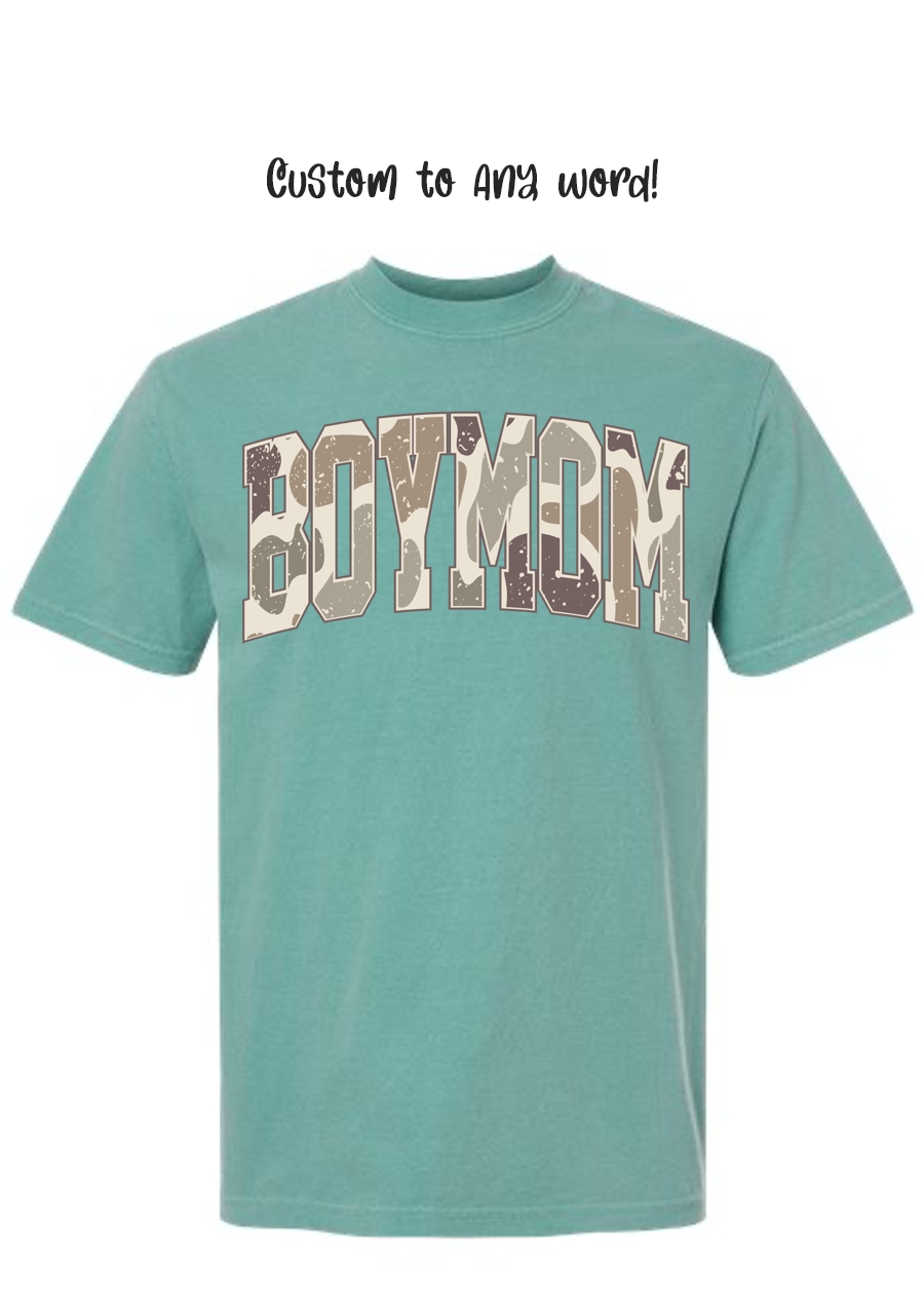 YOUTH Custom Camo Word COMFORT COLORS Tee