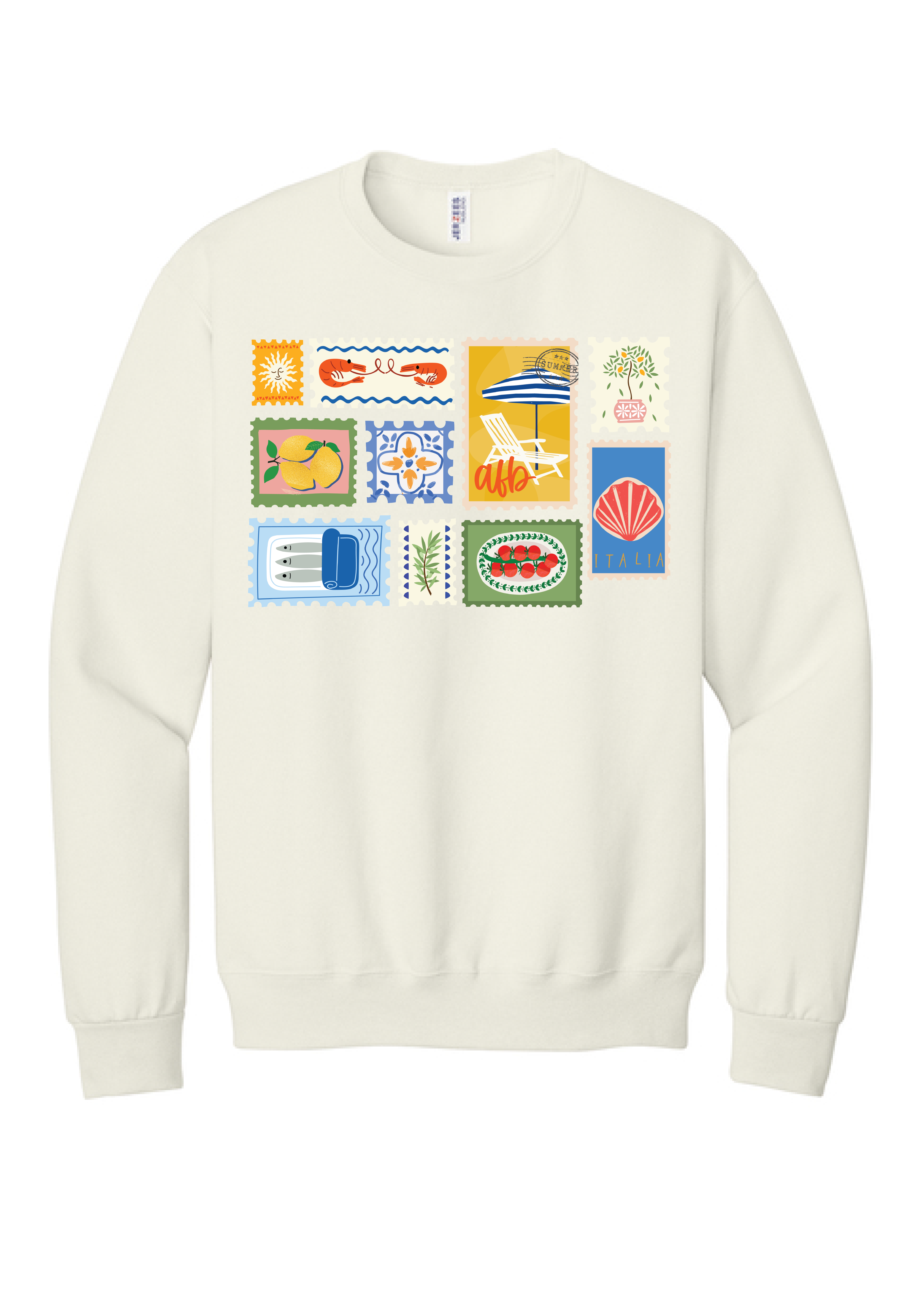Italian Postcard Monogram Crewneck Sweatshirt