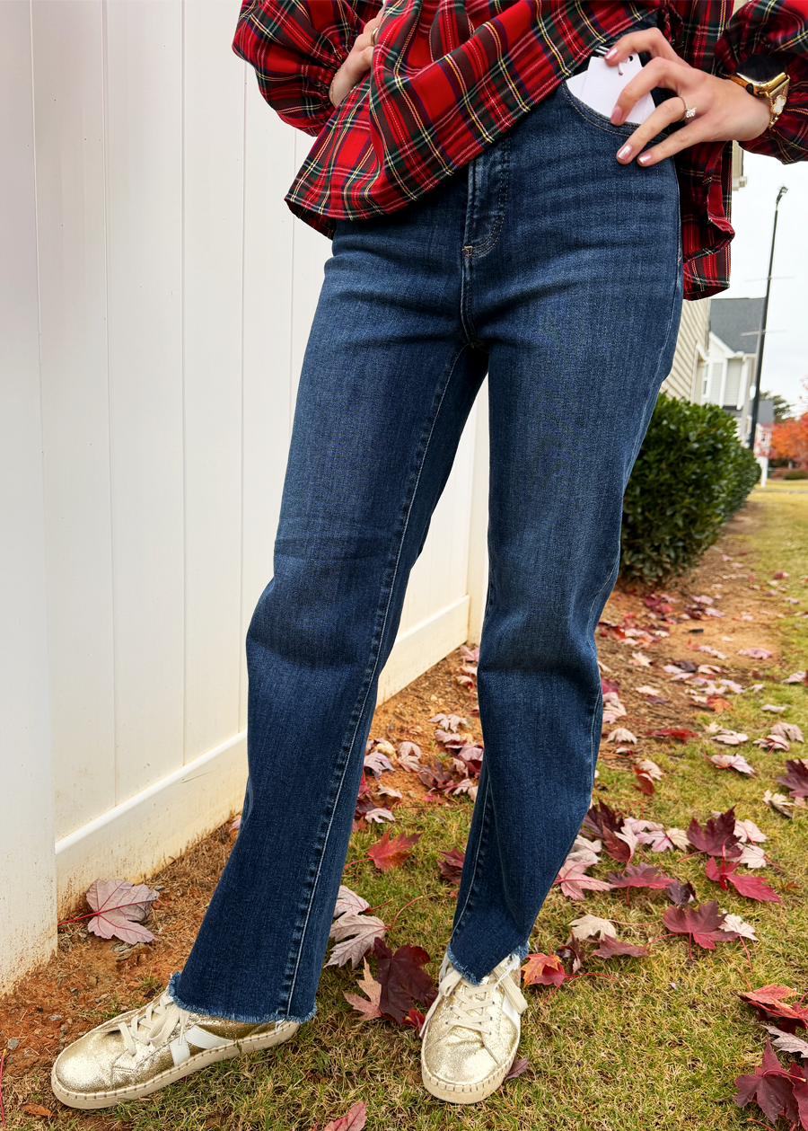 Taylor High Rise Crop Straight Jean