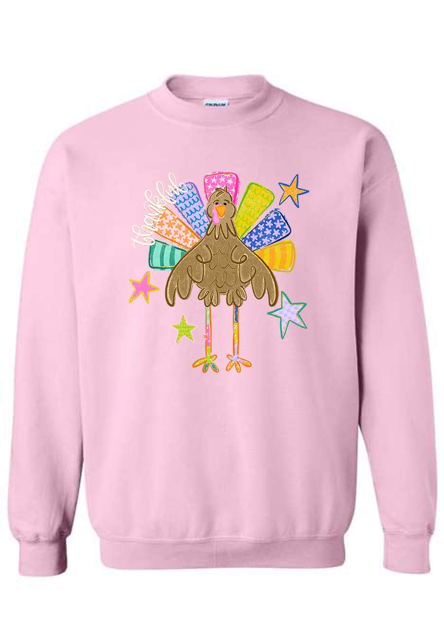ADULT Thankful Colorful Turkey