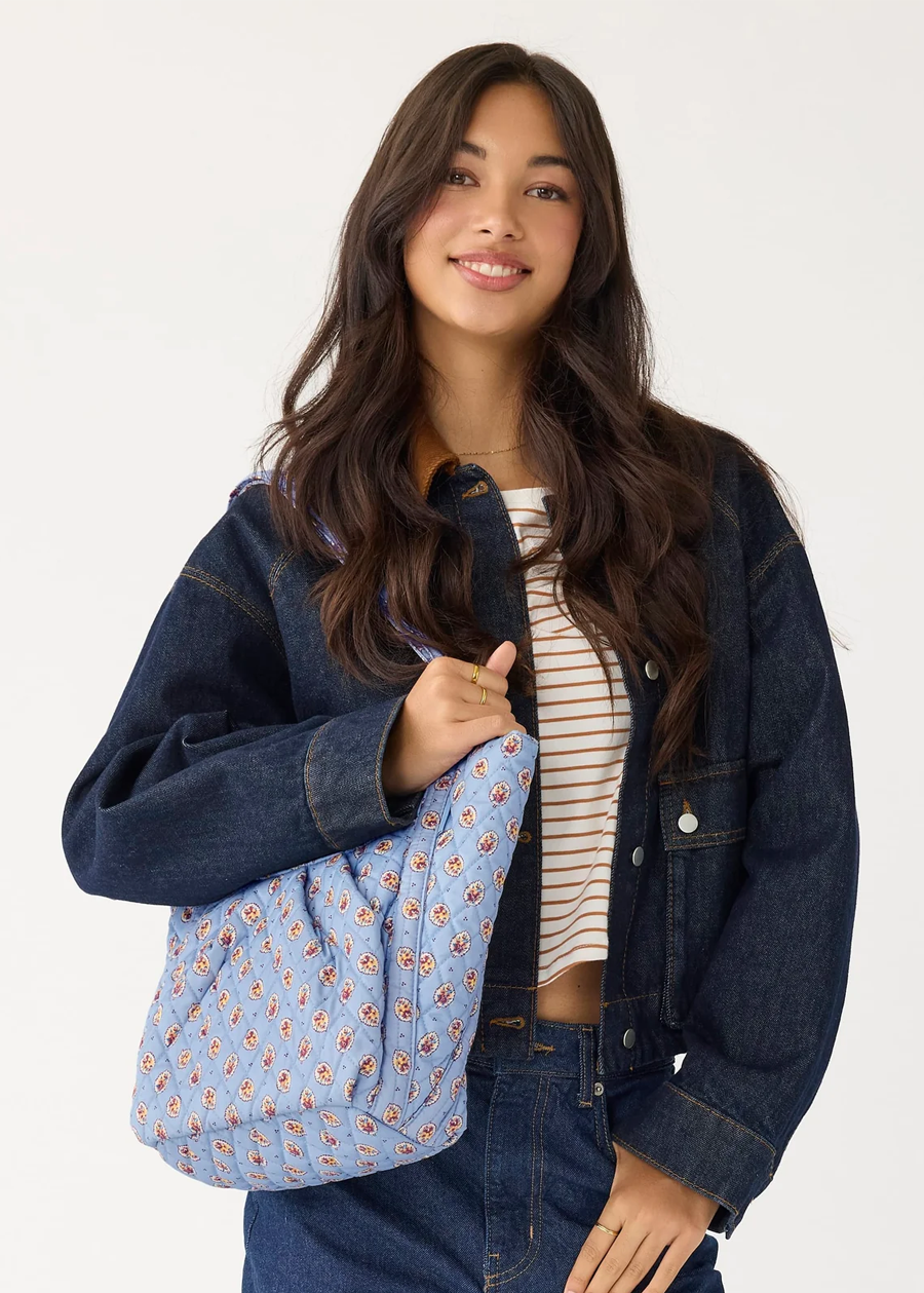 Amanda Shoulder Bag - Blue Leaf
