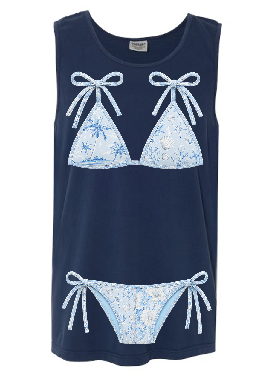 ADULT Comfort Colors Blue Kini Tee & Tank