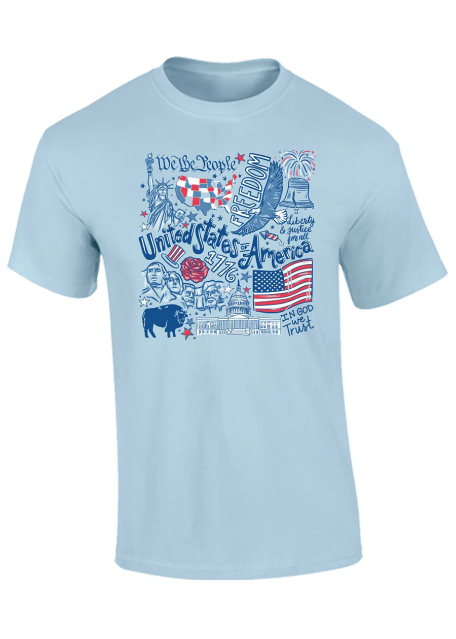 Southernology® USA Icons Comfort Color Chambray Statement Tee