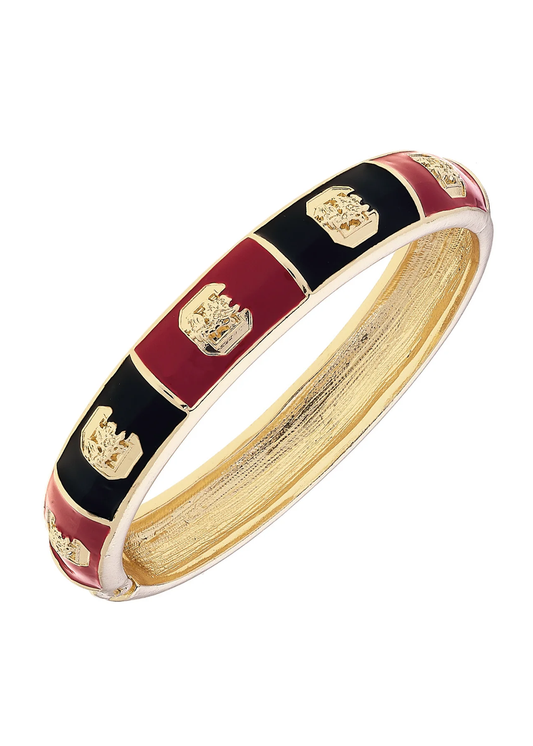 South Carolina Gamecocks Sculpted Enamel Checkered Hinge Bangle