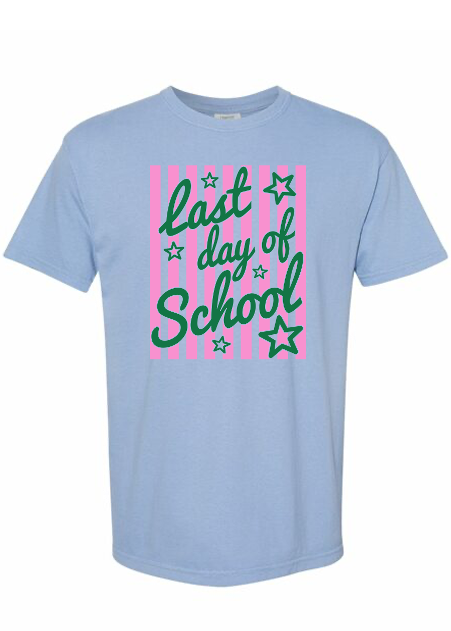 ADULT Striped Last Day of School COMFORT COLORS Tee