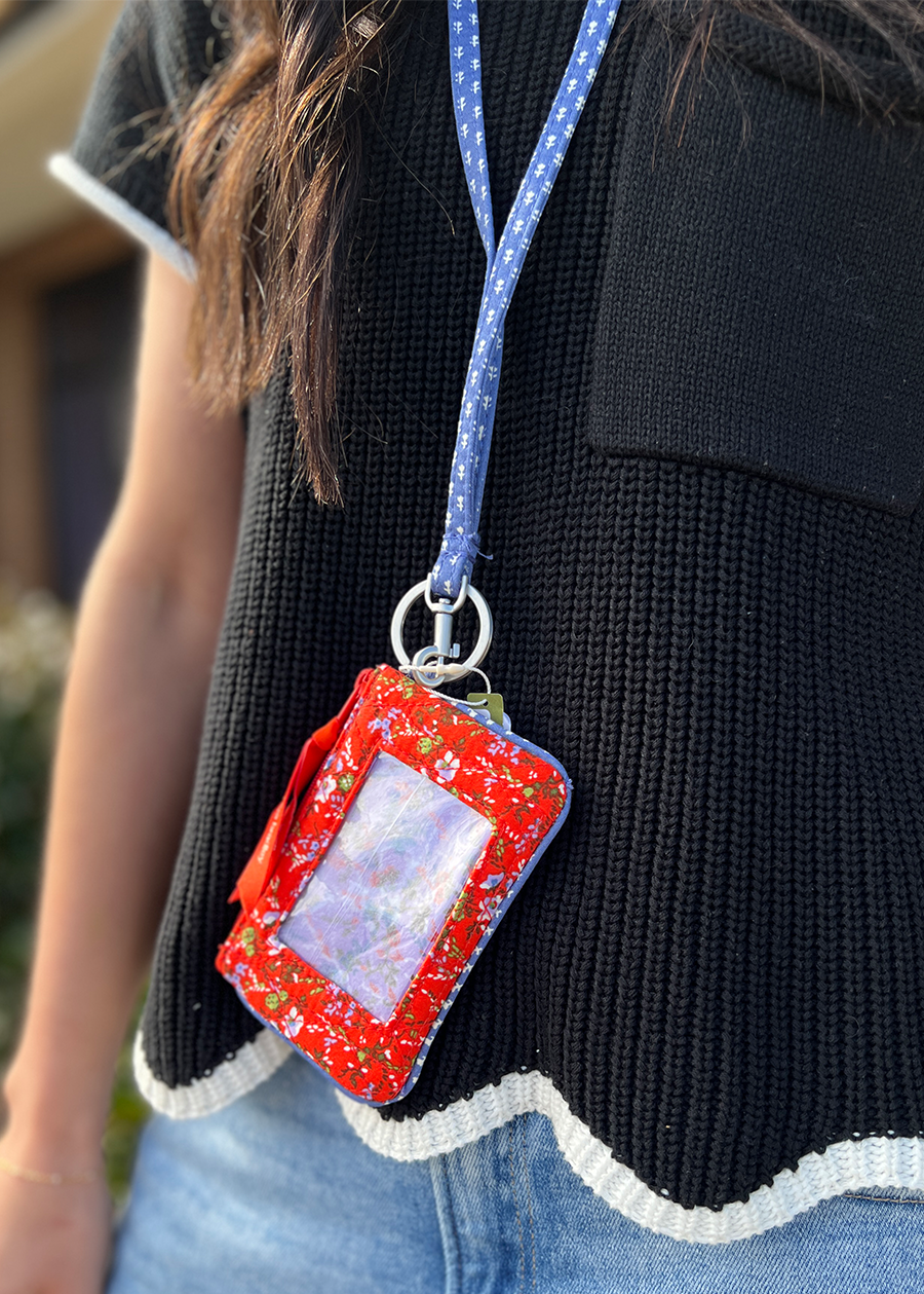 Zip ID Pouch w/Breakaway Lanyard-Wildflower Sprigs