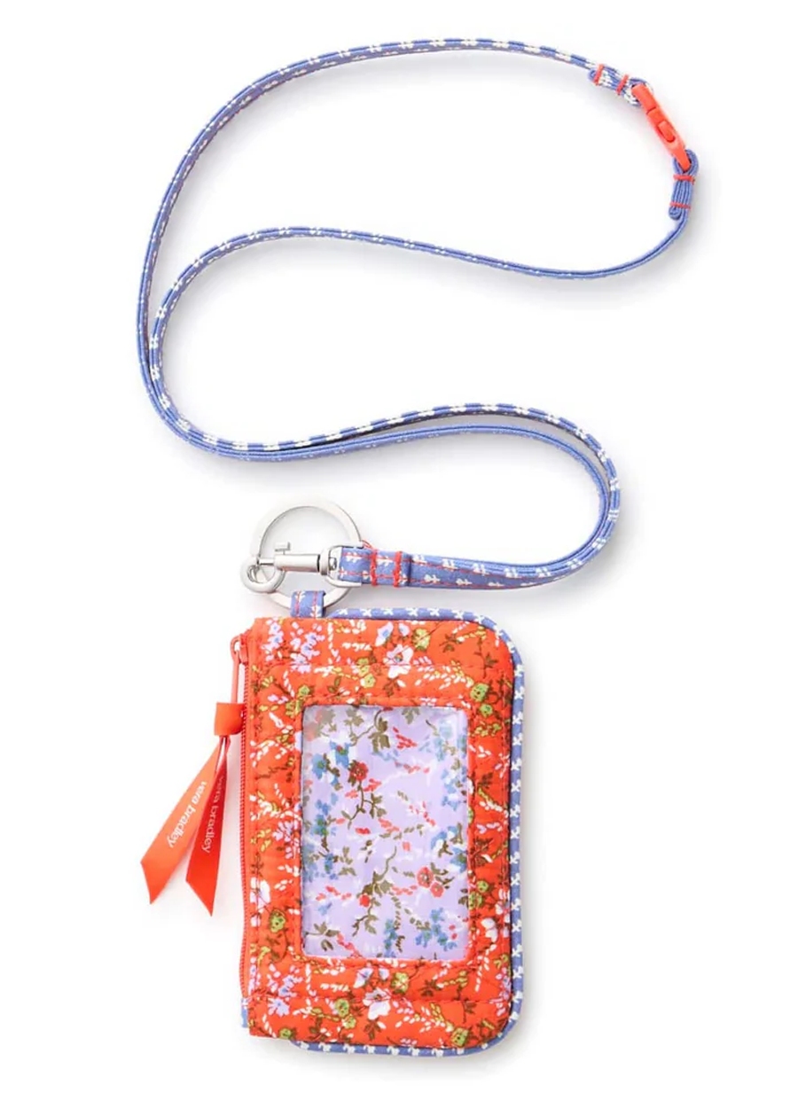 Zip ID Pouch w/Breakaway Lanyard-Wildflower Sprigs