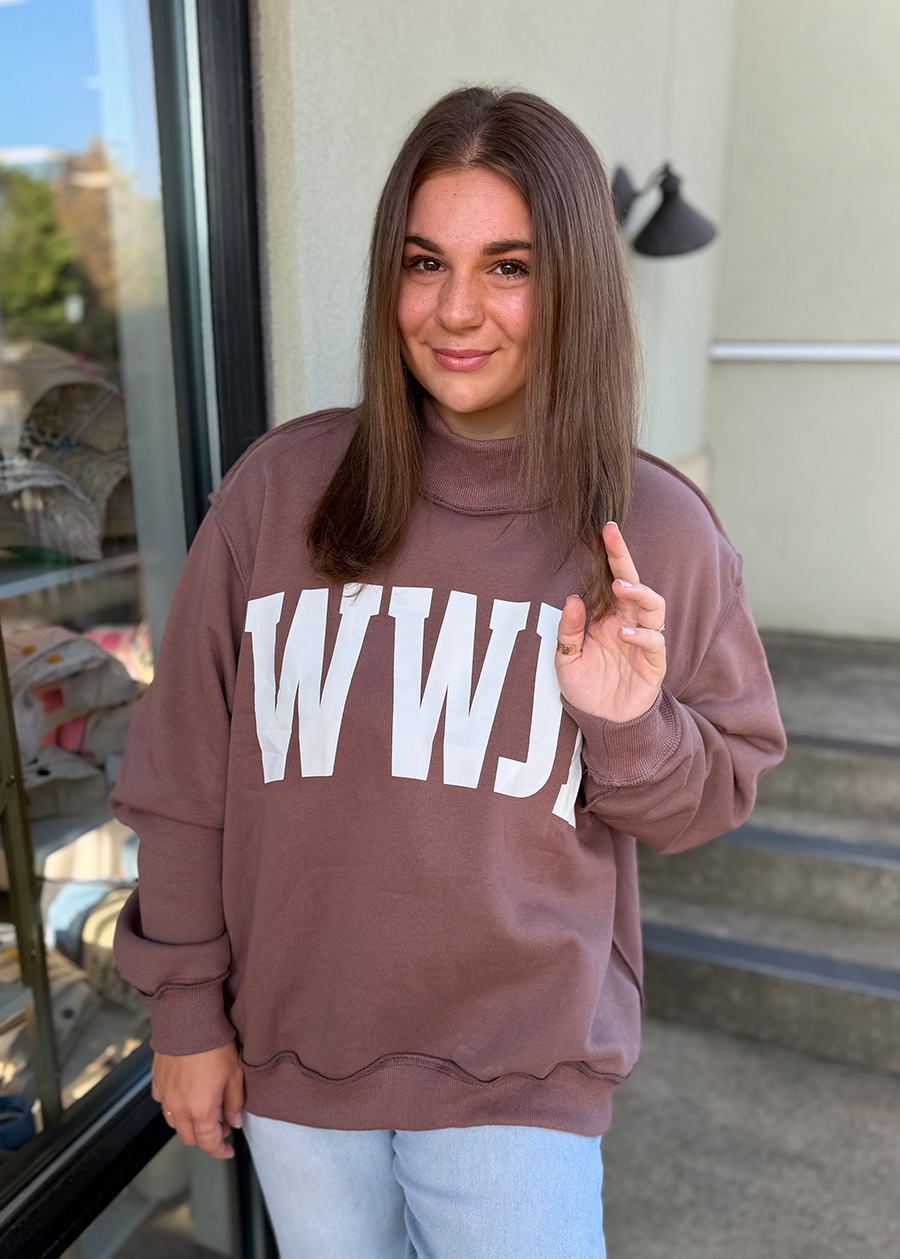 WWJD & AMEN Reversible Mock Neck Sweatshirt