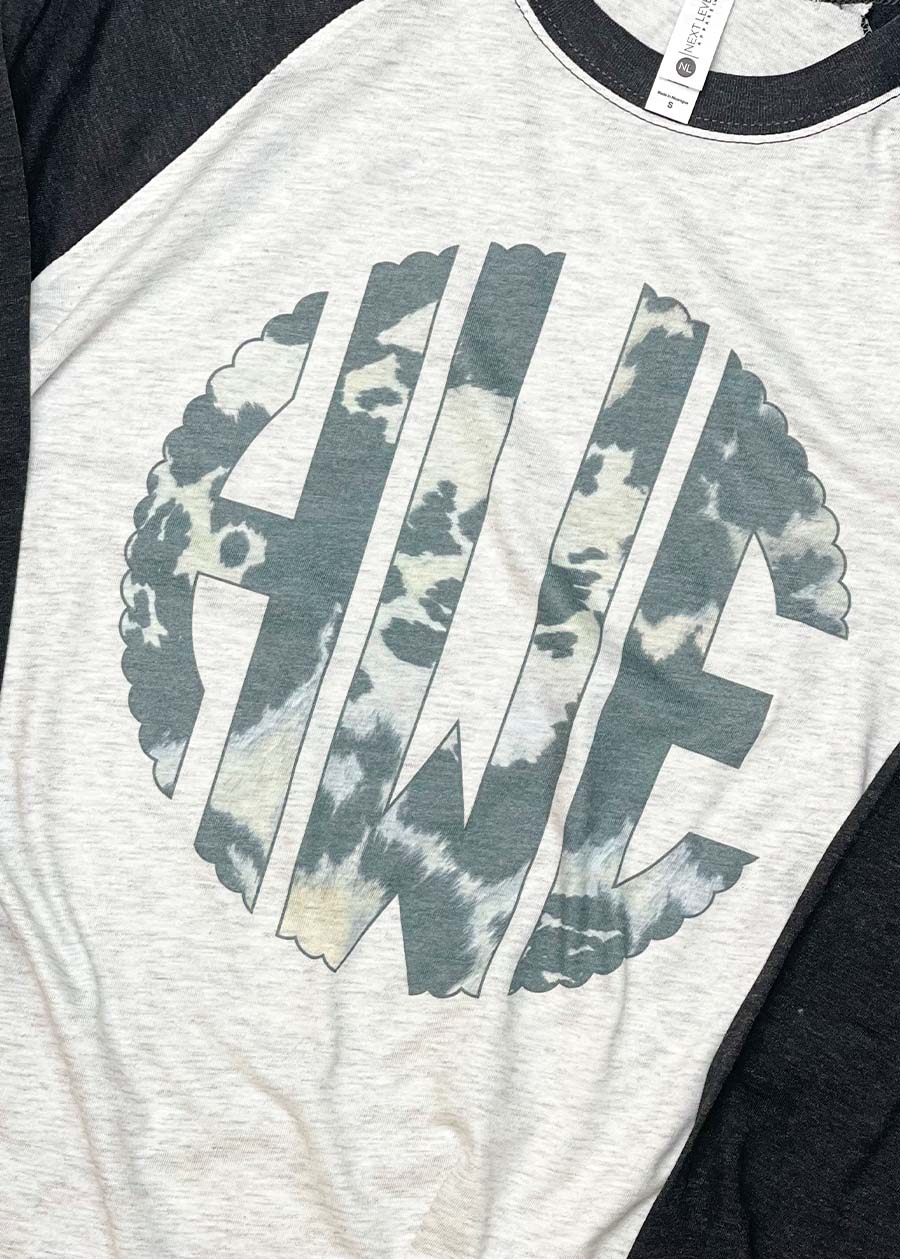 Cow Print Raglan