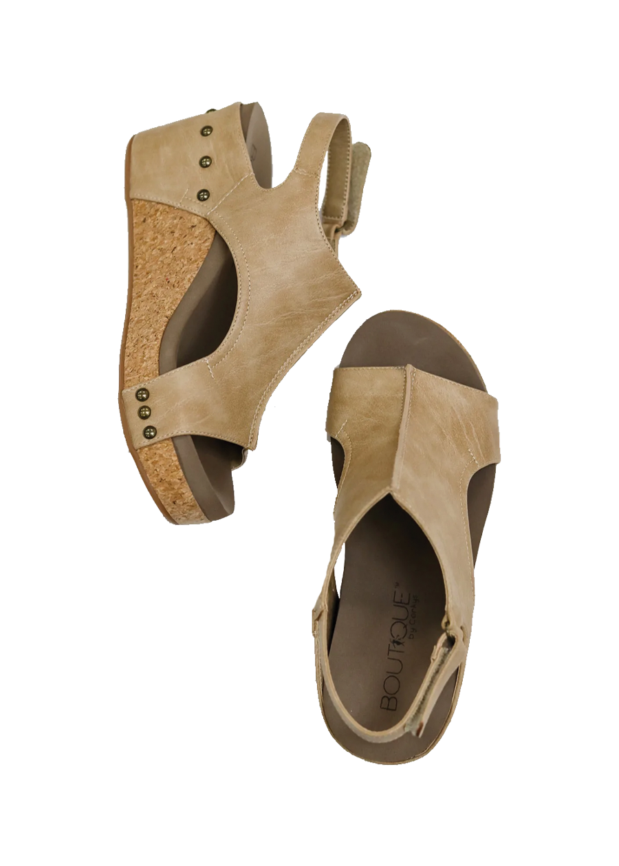 Carley Taupe Smooth Wedges
