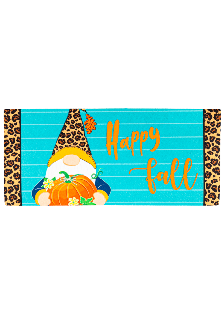 Fall Gnome with Pumpkin Sassafras Switch Mat