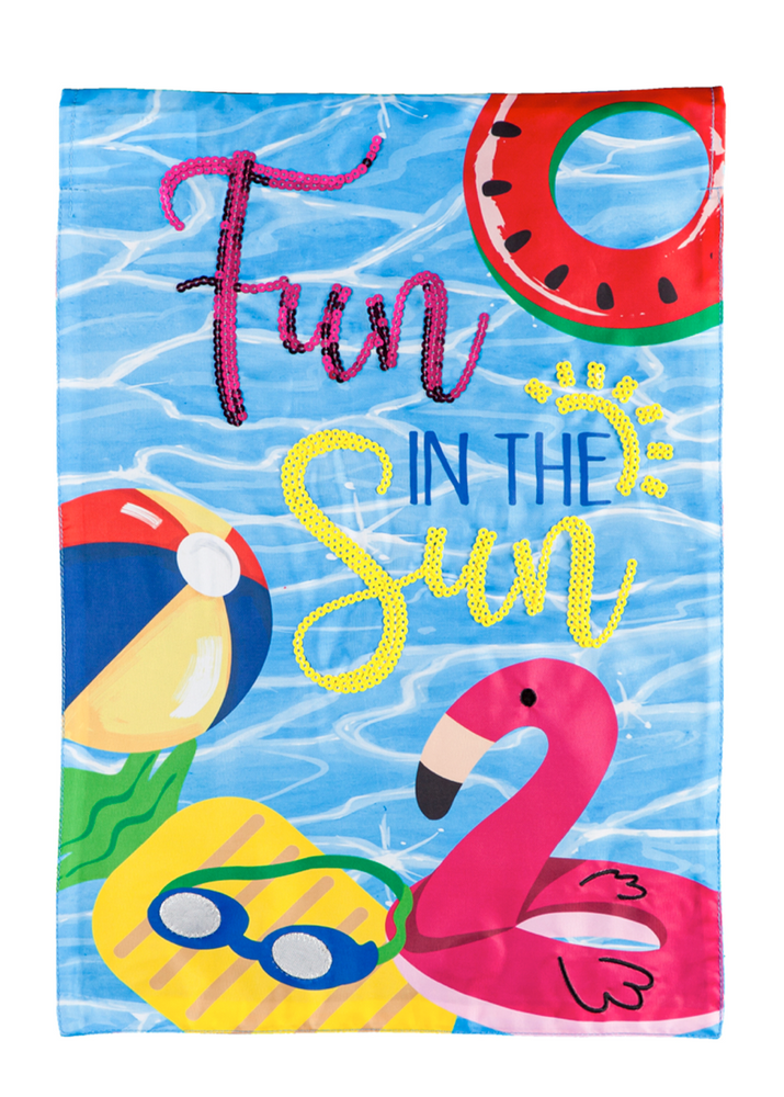 
            
                Load image into Gallery viewer, Fun in the Sun Pool Garden Applique Flag
            
        