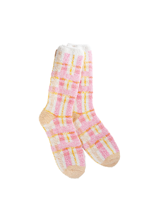 Load image into Gallery viewer, Pink Multi Plaid Cozy Crew
